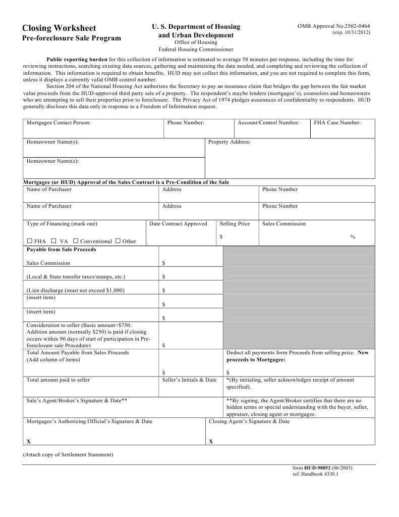 Closing Worksheet | PDF | Business