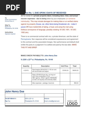 Invoice for Property or Damage2