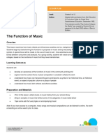 The Function of Music: Lesson Plan