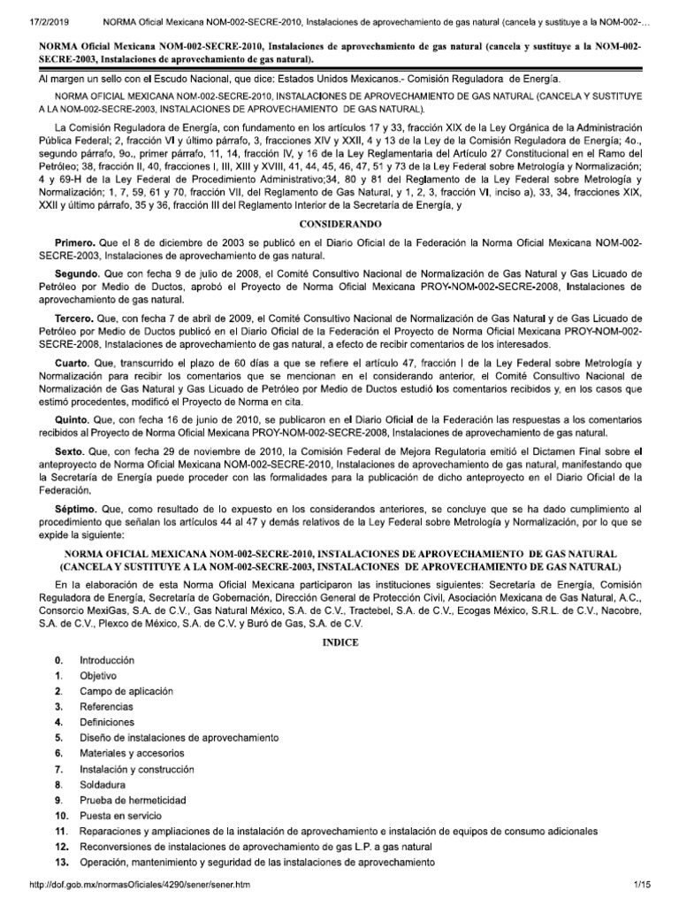 Nom 002 Secre 2003 | PDF