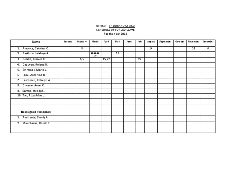 Forced Leave 2017 PDF
