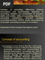 Basic Accounting Concepts, Conventions, Bases &amp Policies, Concept of Balance Sheet