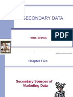 Secondary Data: Prof. Shinde