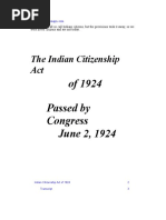 Indian Citizen Act 1924