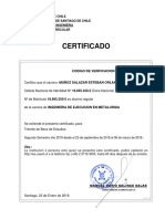 Universidad de Santiago de Chile certificado ingeniería metalurgia
