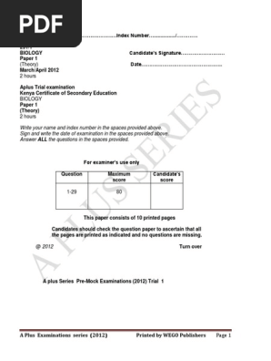 Biology Paper 1