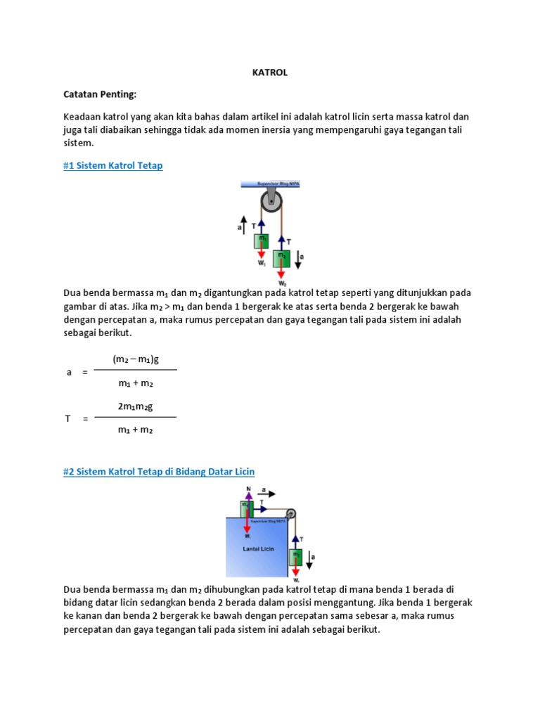 Rumus Tegangan Tali Pada Katrol Edukasi Lif Co Id