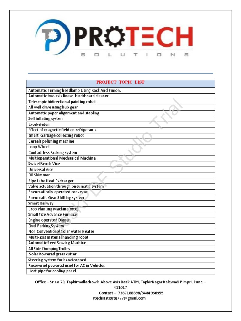 Deskpdf Studio Trial Project Topic List PDF Machines Electricity