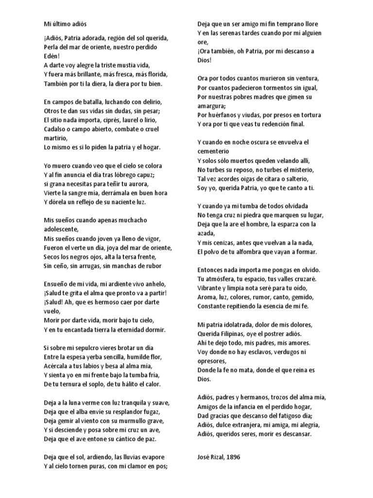 Mi último Adiós Pdf Poesía Literatura En Español
