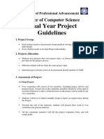 Final Year Project Guidelines: Master of Computer Science
