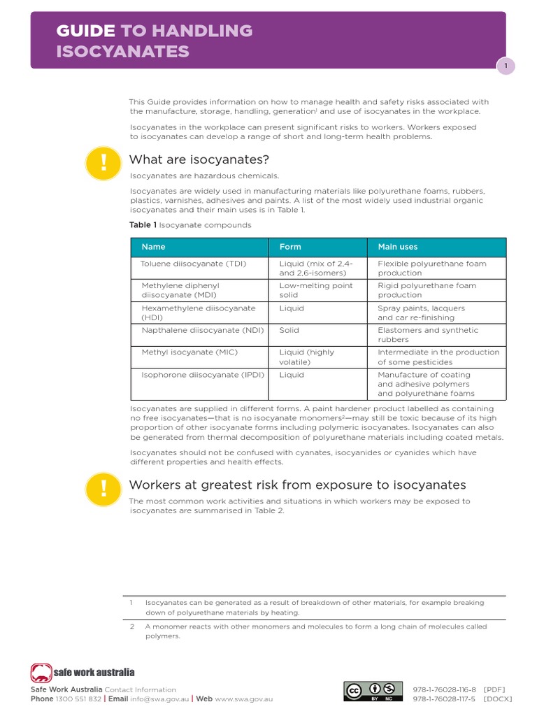 Guide To Handling Isocyanates | PDF | Polyurethane | Personal
