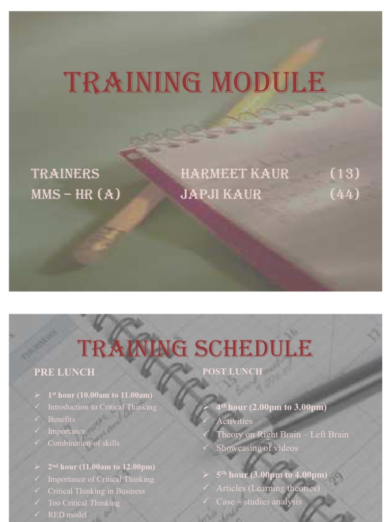Critical Thinking Training Module | PDF | Critical Thinking ...