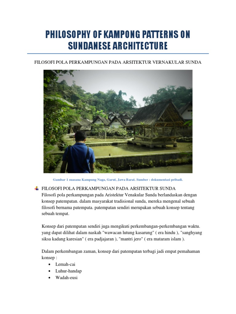 Kampong Pattern Sundanese Architecture Line | PDF | Ilmu Sosial | Filsafat