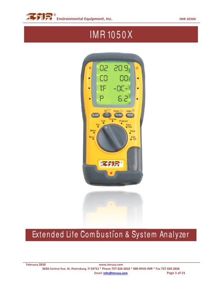 IMR 1050X Manual | PDF