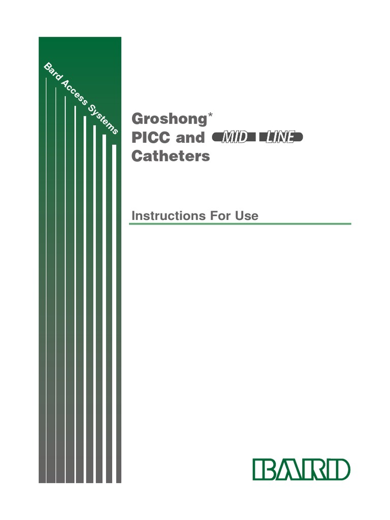 Groshong PICC and Catheters Instructions For Use PDF Intravenous