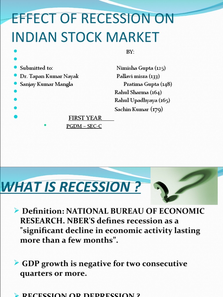Effect of Recession On Indian Stock Market | PDF