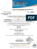 Certificado Bandeja Metalica Portacables