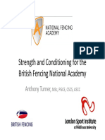 Strength and Conditioning For The British Fencing National Academy British Fencing National Academy