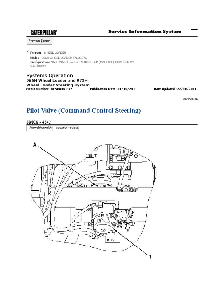 966H Wheel Loader Steering System Guide | PDF | Valve | Gas Technologies