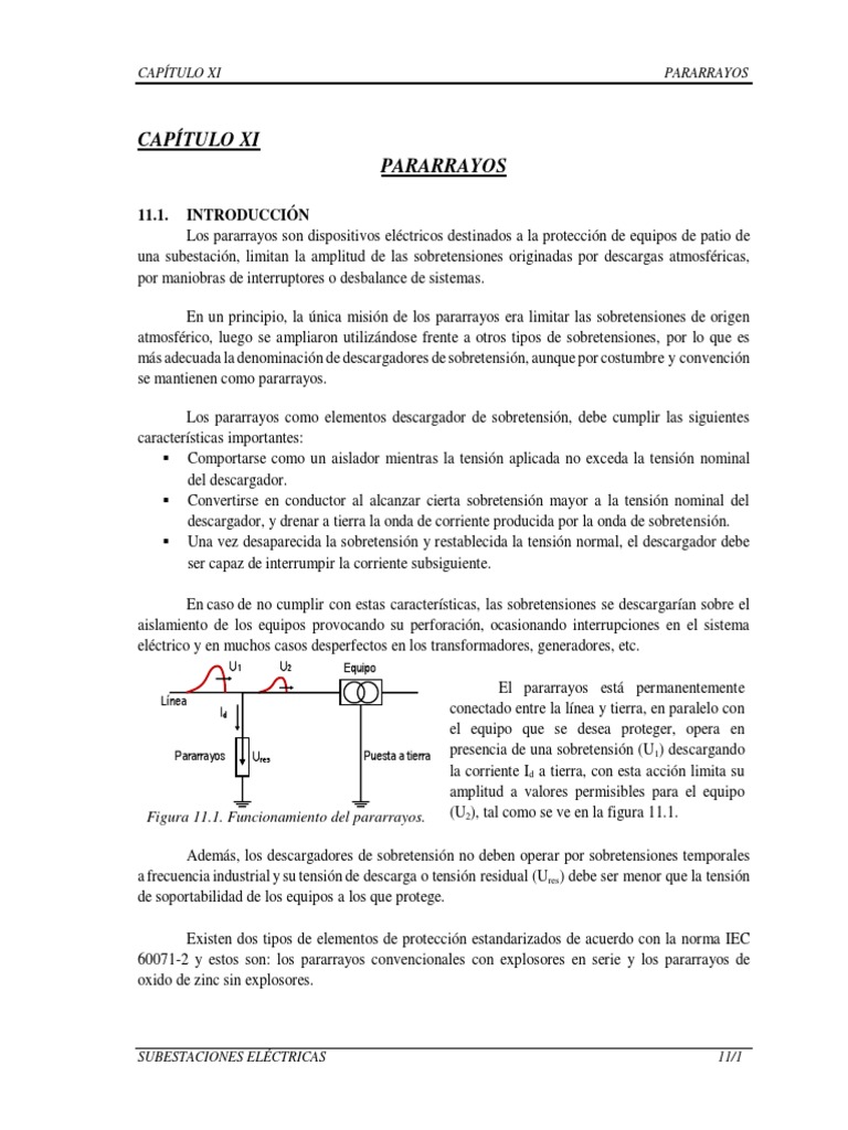 Pararrayos | PDF | Resistor | Subestacion electrica