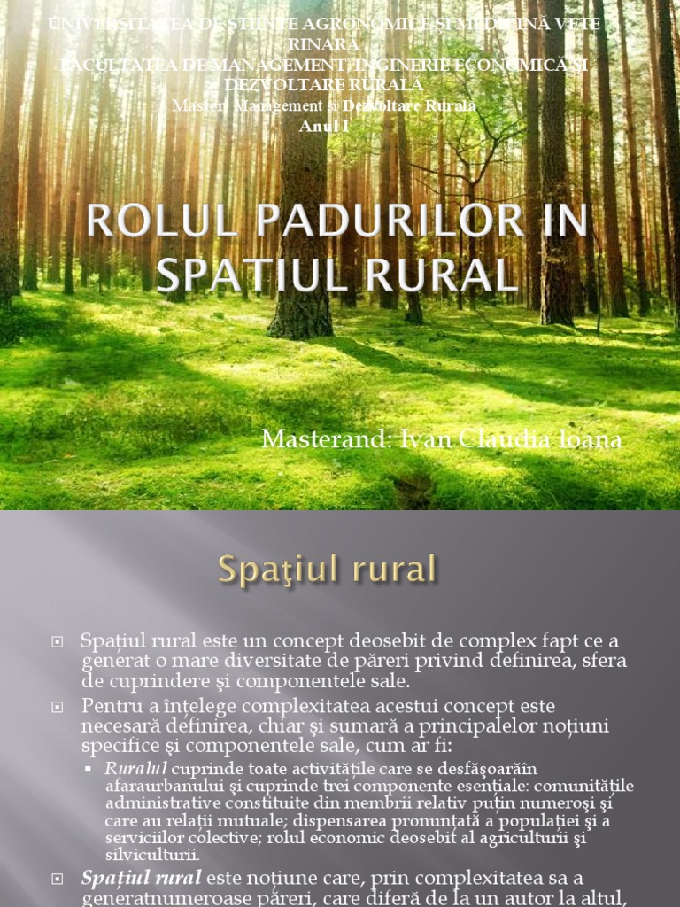 Rolul Padurilor in Spatiul Rural | PDF