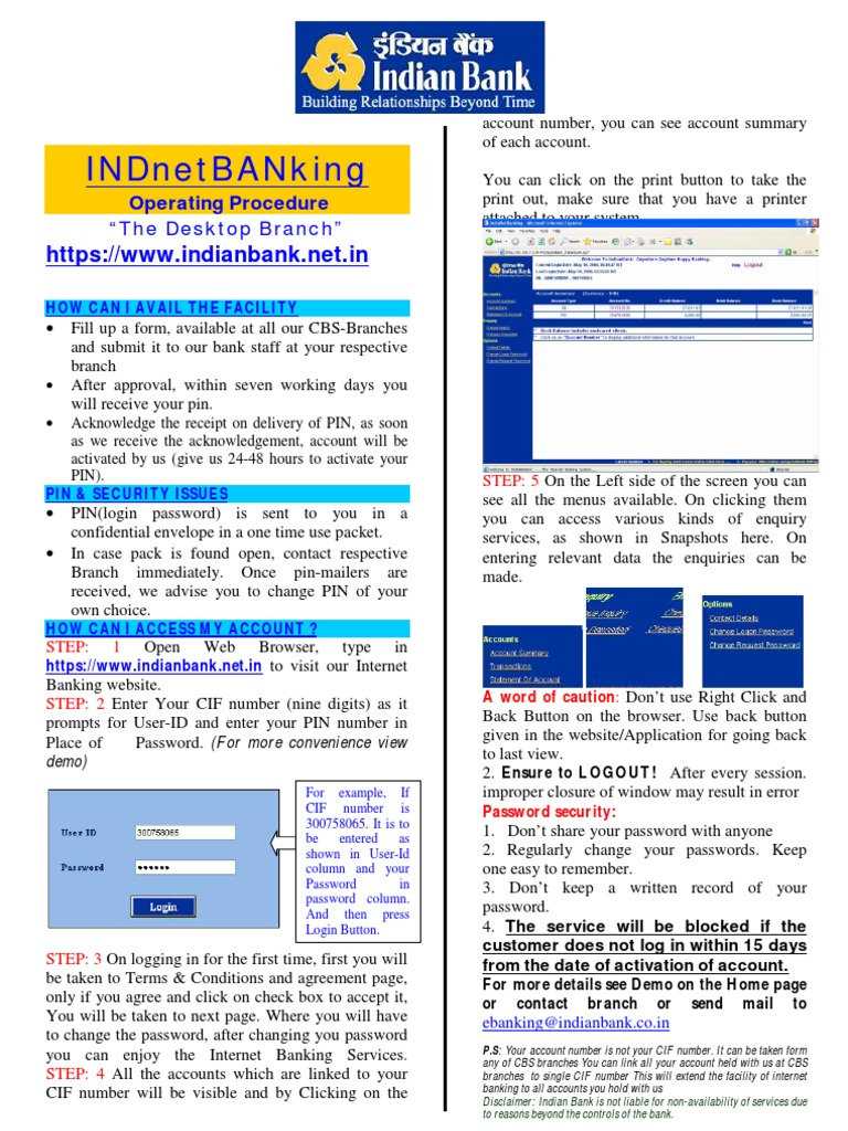 Indian Bank Inactive User Id Youtube