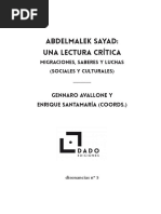 Sayad Una Lectura Critica Introduccion