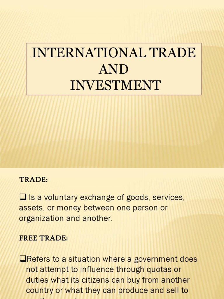 International Trade and Investment | PDF | Foreign Direct Investment ...