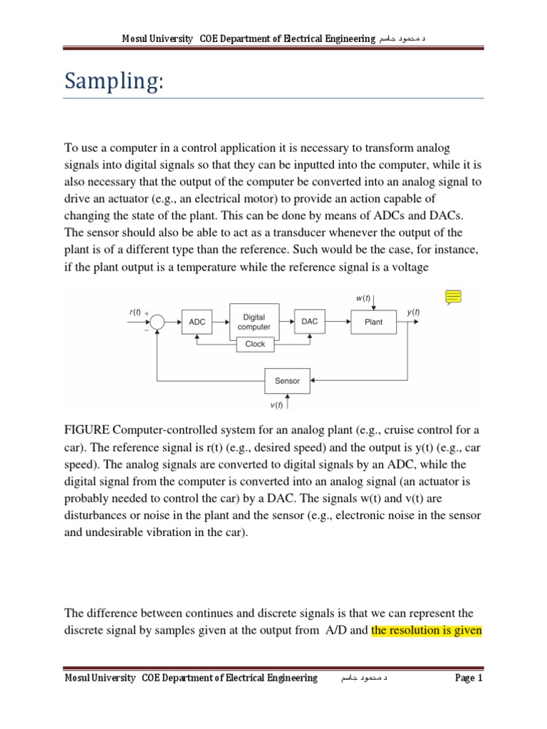 Sampling and Signal Reconstruction Techniques | PDF | Analogue ...