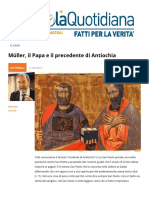 Mueller Il Papa e Il Precedente Di Antiochia