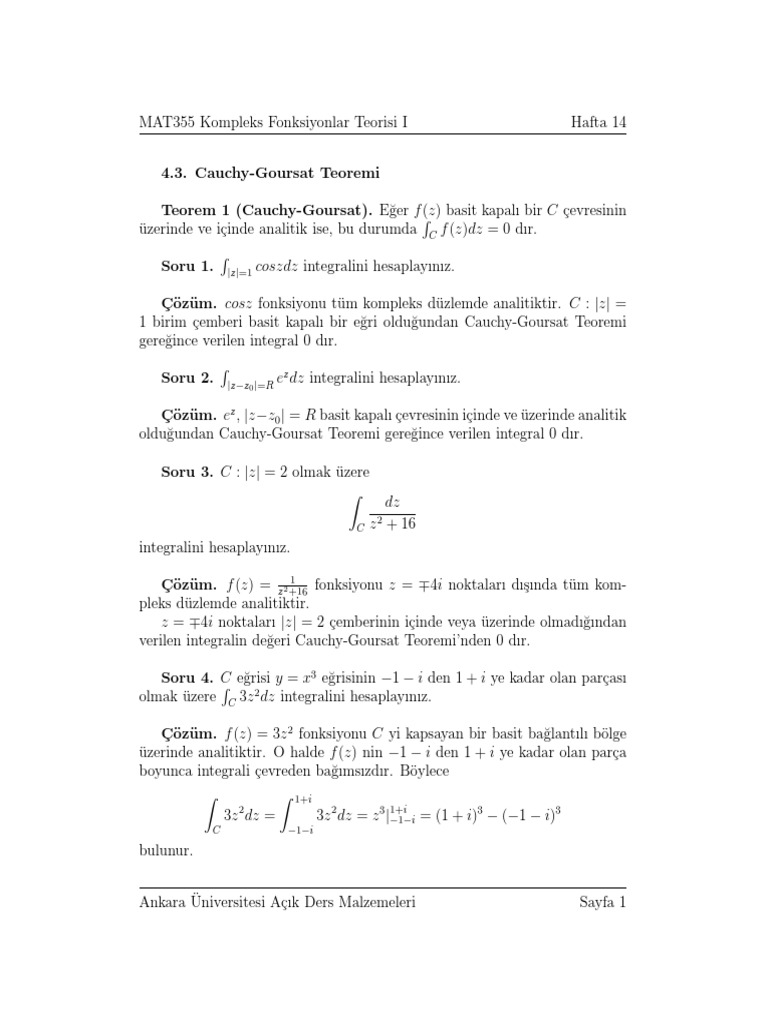 4.3. CauchyGoursat Teoremi PDF