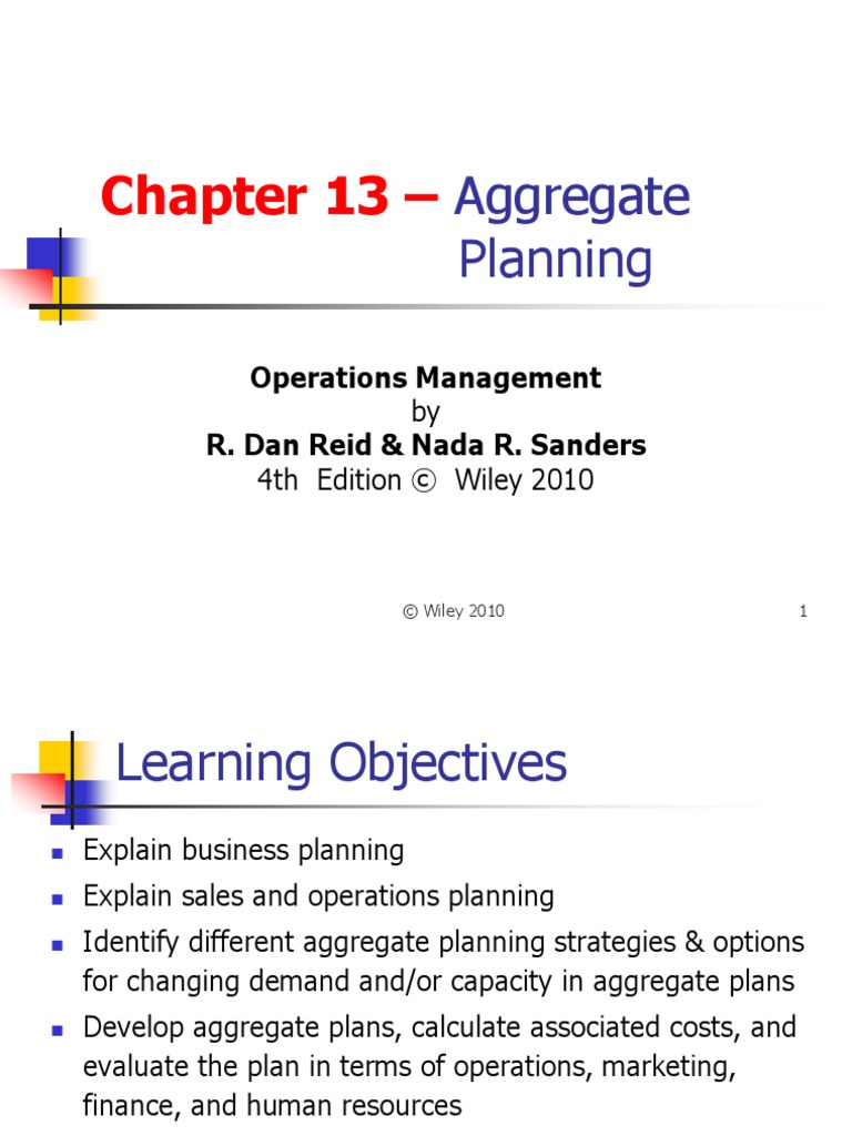Aggregate Planning Inventory Demand