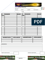 Cedula arbitral fútbol resultados