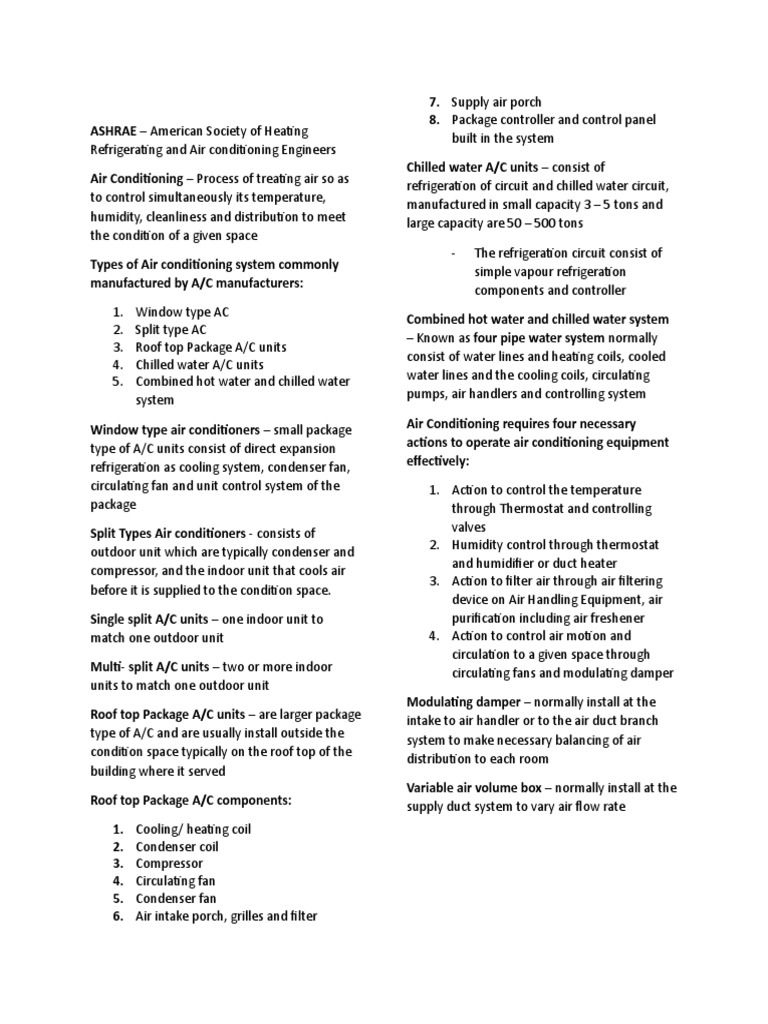 Types of Air Conditioning Units Explained | PDF | Air Conditioning | Hvac