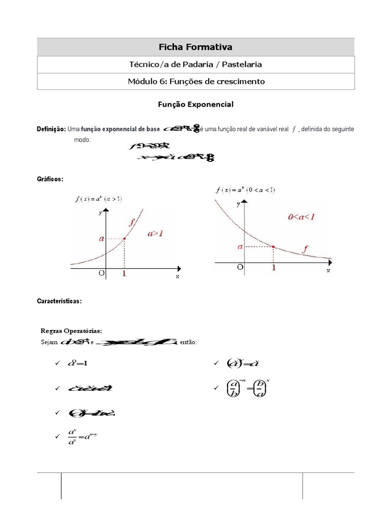 Módulo A9 - Função Exponencial | PDF | Função (Matemática) | Analise  matemática, image size:768x1024