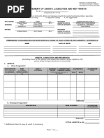 Sworn Statement of Assets, Liabilities and Net Worth