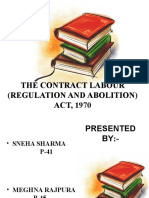 The Contract Labour (Regulation and Abolition) ACT, 1970