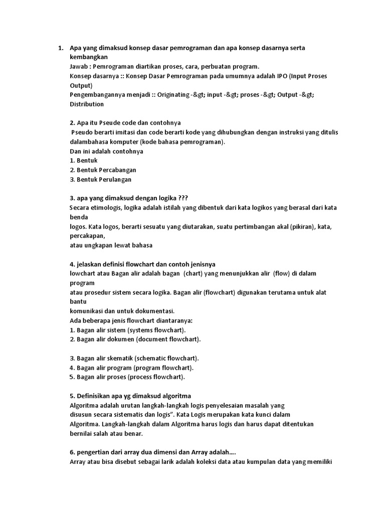 Apa Yang Dimaksud Konsep Dasar Pemrograman Dan Apa Konsep Dasarnya Serta Kembangkan