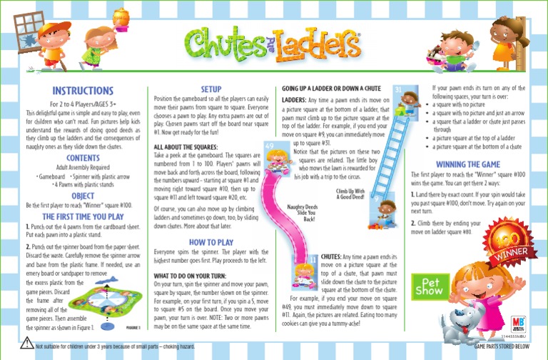 Chutes and Ladders Rules | PDF | Gaming | Games Of Mental Skill