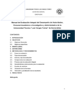 Manual de Evaluación Integral Del Desempeño de Autoridades, Personal Académico e Investigativo y Administrativo de La Universidad Técnica “Luis Vargas Torres” de Esmeraldas (1)