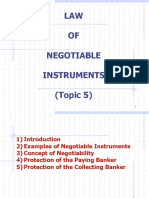 Topic 5 Law of Negotiable Instruments