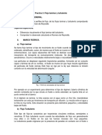 Flujo laminar vs turbulento: Visualización e identificación mediante cálculo del número de Reynolds