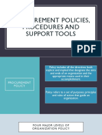 Procurement Policies, Procedures and Support Tools