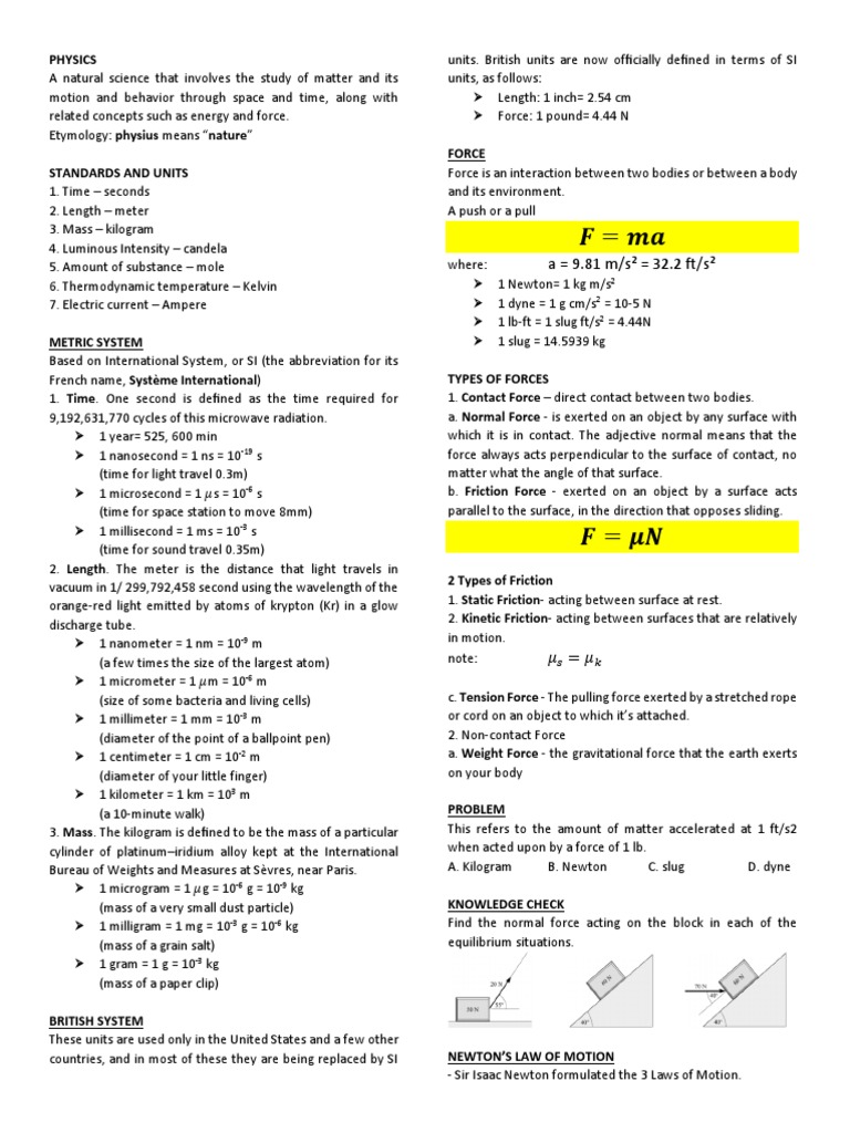 Physics Pdf Lens Optics Newton S Laws Of Motion