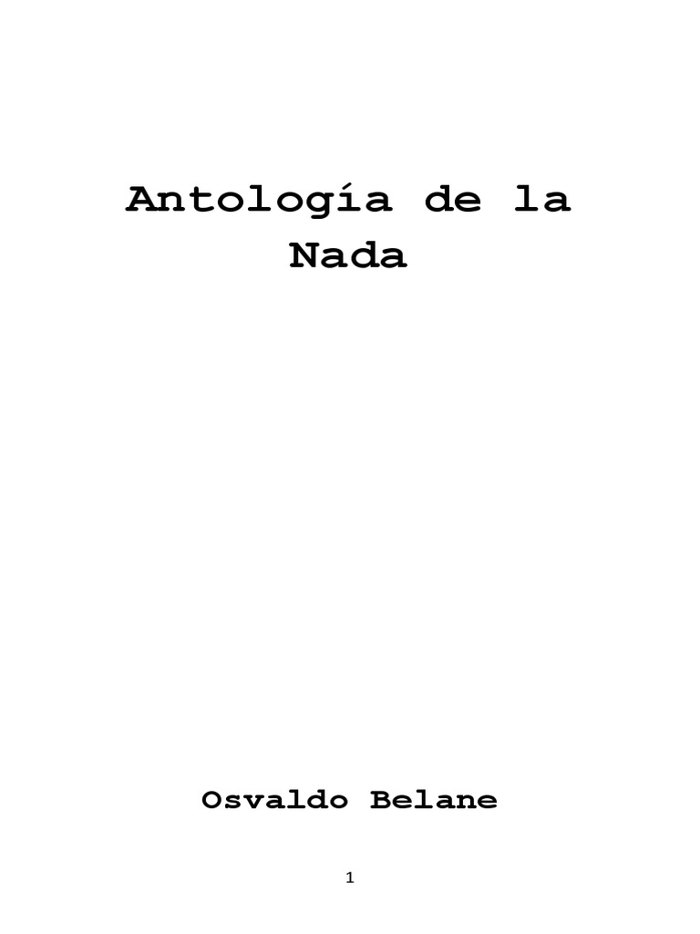 Antología de La Nada PDF Naturaleza