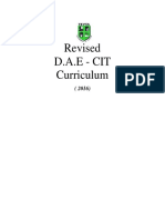 Revised DAE Curriculum in CIT and Electronics Technology