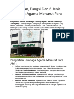 Pengertian Lembaga Agama