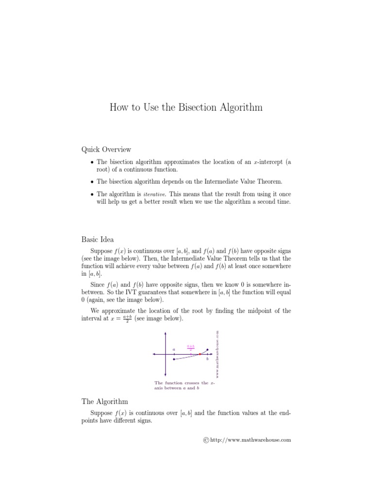 Continuity Bisection Method | PDF | Approximation | Mathematical Objects