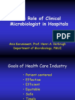 The Role of Clinical Microbiologist in Hospitals