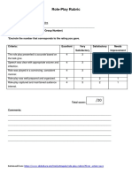 Role-Play Rubric: (Section & Group Number)